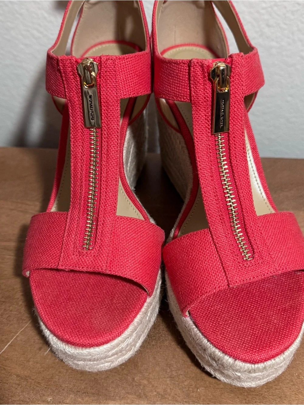 Brand New Michael Kors Berkley Espadrille Mid Wedge Sandals